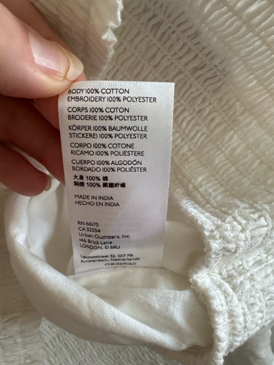 Anthropologie boho floral Embroidered Puff-Sleeve white Blouse top size S - Picture 8 of 8